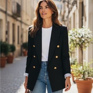 Banana Republic Black Blazer with Gold Buttons